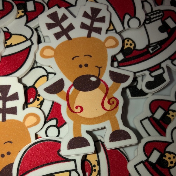Santa & Rudolf Puffy Sticker Lot! ⭐️NWOT⭐️ - Picture 4 of 4